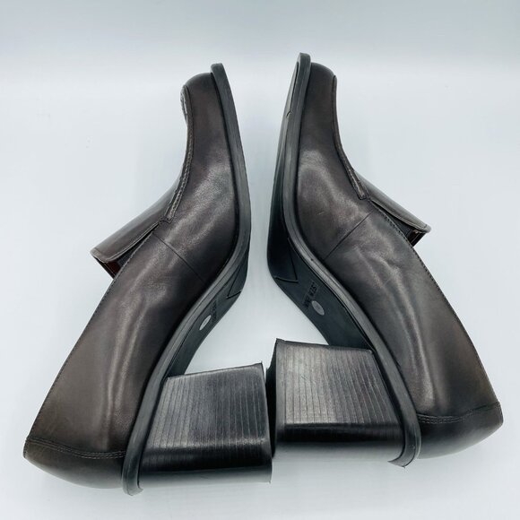 Nine West Shoes Womens Size 10 M Brown Leather Kinetic Chunky Heels Y2K Square - Picture 11 of 11